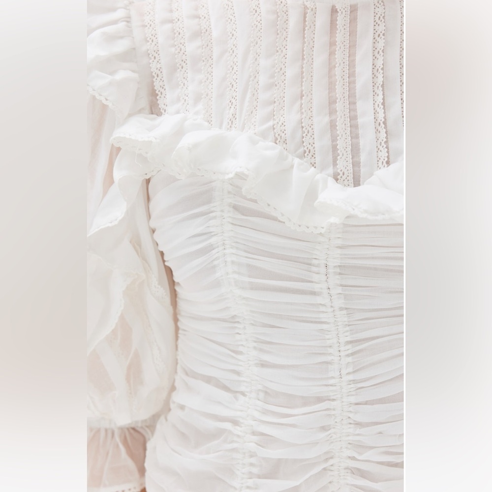Farm Rio White Lace Organic Cotton Mini Dress - Picture 6 of 7
